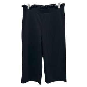 EST 1946 Women’s Black Cropped Ruffle Waist Pull On Pants ‎  Sz M